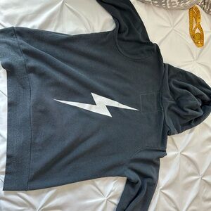 Aviator Nation Black Bolt Sweatshirt Hoodie XXL.